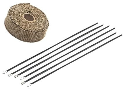 Bande Thermique Echappement,Pare Chaleur Echappeme Bande de protection thermique Uso apto para échappement de Moto, bande de protection thermique en fibre de verre Uso apto para Moto, attaches en acie