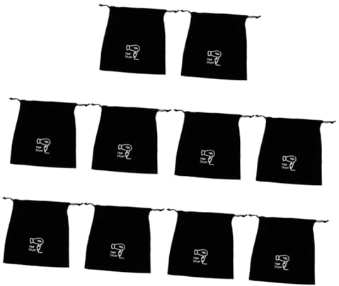 VALICLUD 5 Sätze Fön Tasche Reise-kulturbeutel Tasche Für Haarwerkzeuge Kordelzug Für Fönbeutel Föhn- Und Glätteisenhalter Beutel Mit Kordelzug Fön Reisetasche Flanell Schwarz 2 Stück * 5