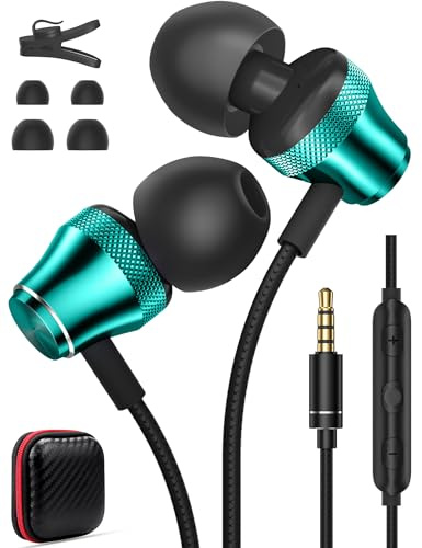 Wired Earbuds for Chromebook Laptop PC,3.5mm in Ear Headphones for Kindle | Fire HD 10,8,8 Plus,7 Tablet,Noise Cancelling Ear Buds Plug in Audio Jack Mic Volume Control for Samsung A15 A14 for Moto G