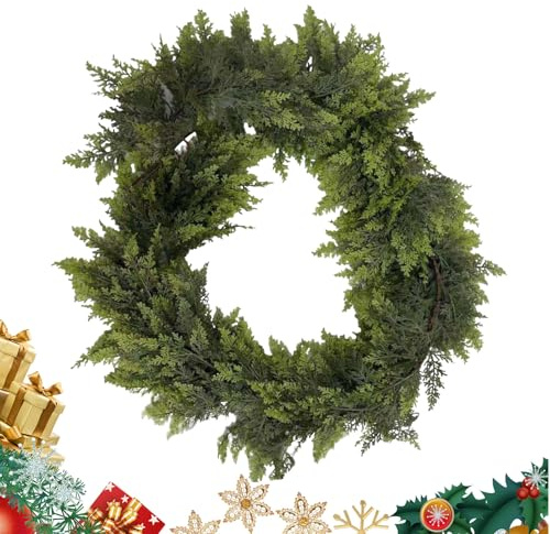 Realistic Garland Made of Pine | Artificial Cedar Decorations | Real Feel Artificial Fir Trees and Cypress Vines | For Fireplace Mantle Stairs Farmhouse Party and