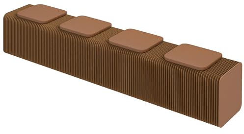 Sgabello pieghevole in carta kraft, altezza 40 cm, poggiapiedi rilassante, divano leggero portatile per soggiorno, cucina, sala da pranzo, scuola, colore marrone, 4 posti