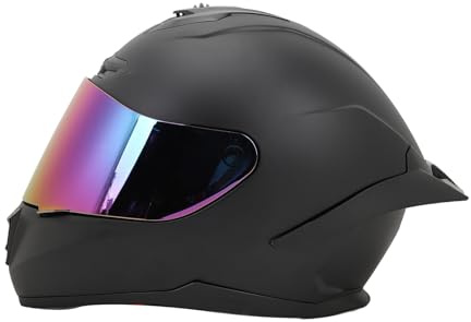 Dioche Flerskiktsskydd Varm Andas Bekväm Helface Motorcykelhjälm För Herr För Cykling, Strong Shell Buffer Layer Innerfoder, Justerbara Ventilationshål, För Kallt Väder (Matt svart färgad lins L)