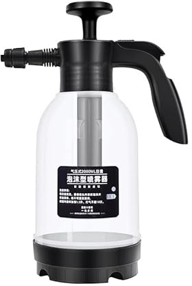 Spruzzatore di schiuma, spruzzatore per autolavaggio, pompa schiumogena, pistola ad acqua per cannone schiumogeno a pressione manuale, spruzzatori di sapone pressurizzato a mano, (In bianco e nero)