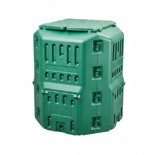 rockible Bidone Compostatore da Esterno Auto-Drenaggio Compostatore Aerato Design Anti-Sole Contenitore Domestico per Cortile, 450L