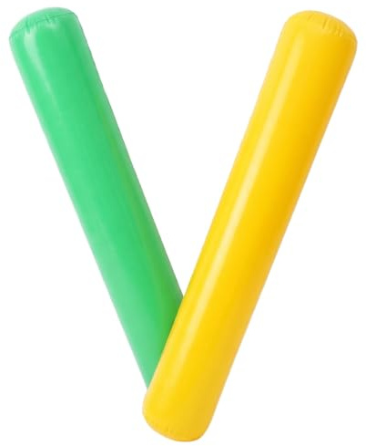 Ginwrek Uppblåsbar poolnudel 2-pack, robust flytt, grön och gul, 104 cm | Tjockt material, säkert för barn, perfekt för pool vattenspel