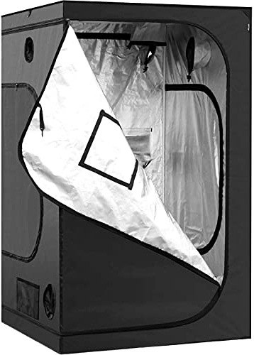 iPower Growzelt Grow Tent Indoor Growbox Growschrank Darkroom Pflanzenzelt Gewächshaus Zuchtzelt,schwarz,120x120x200cm