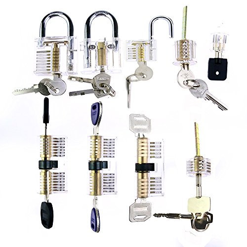 TPM Go 9 pcs Transparent Lock Combinaison crochetage de serrure kit de formation, outils de serrurier professionnels