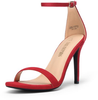 DREAM PAIRS Women's Heeled Sandals - Classic Comfort | Round Open Toe Heels, Ankle Strap, Dressy Sexy Summer Shoes for Wedding Party