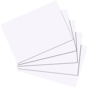 Herlitz 1150507 Karteikarten, A5, Weiß, Blanko, A7 / 600 Karten, 100 Stück