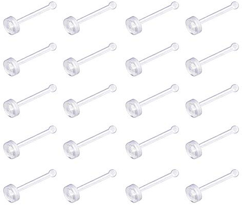 D.Bella 16G 18G Clear Piercing Retainers Flexible Cartilage Helix Daith Rook Tragus Earring Retainer Bioflex Plastic Nose Septum Lip Eyebrow Rings Piercing Retainer