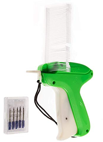 JZK Etikett Pistole Preis Marke Tags Label Tagging Gun Preisschild Heftpistole Etikettierpistole + 5 Ersatznadeln + 1000 Heftfäden (5cm lang), zum Kleidung Socken Hüte Handel Basar