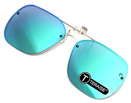 TERAISE Clip-On Sonnenbrillen Aufsatz Brille Anhebbar Sonnenbrille Anti-Glare Polarisierte UV400 für Outdoor/Fahrten Unisex