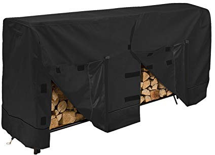 Housse De Protection Pour Porte Bûches De Bois De Chauffage, Bâche De Protection Pour Bûches De Chauffage En Bois Sec, Bâche D'extérieur Très Résistante Et étanche (244x61x42cm,Noir)
