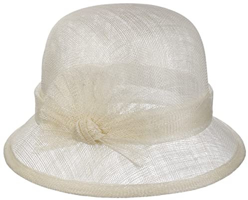 Seeberger Valeska Sinamay Strohhut Damenhut Sommerhut Strohglocke Damen - Sommer Frühling-Sommer - One Size cremeweiß