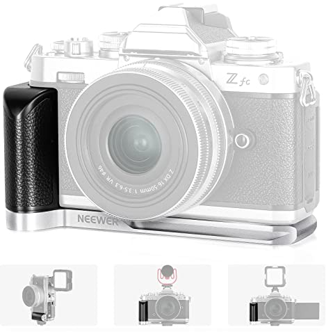 NEEWER Kameragriff für Nikon Z FC, Aluminiumlegierung, L-förmiger Handgriff mit Retro-Ledergriff, 6,35 mm Gewinde, Kaltschuh und Arca-Schwalbenschwanz, kompatibel mit Nikon Z FC spiegellose Kamera