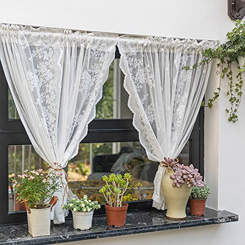 V3VOGUE Scheibengardine Küchenvorhang Sheer Gardinen, Schöne Voile Vorhänge, Sichtschutz Fenstervorhang, 1 Stück, B X H, 60x100cm 130x200cm 270x250cm, Für Esszimmer, Trenntürvorhang