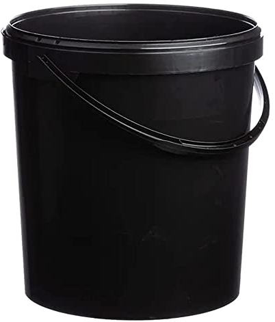 Strong Black Hard Wearing 25L Plastic Buckets With Tamper Evident Lid & Handle (1)