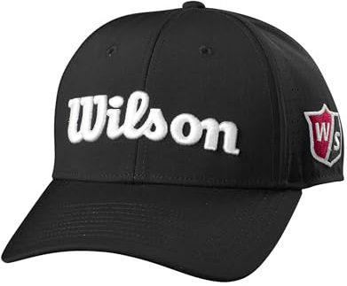 Wilson Kappe, W/S Performance Mesh Cap, Mit atmungsaktivem Netzmaterial, Golf-Zubehör für Herren, Schwarz