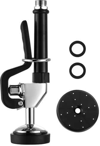 iVIGA Commercial Sink Sprayer Head: 7/8-20UNEF Black Pre Rinse Sprayer - 3.85 GPM High Pressure Pull Down Spray Head - Handheld Dish Sprayer Nozzle for Commercial Kitchen Faucet (Chrome Finished)
