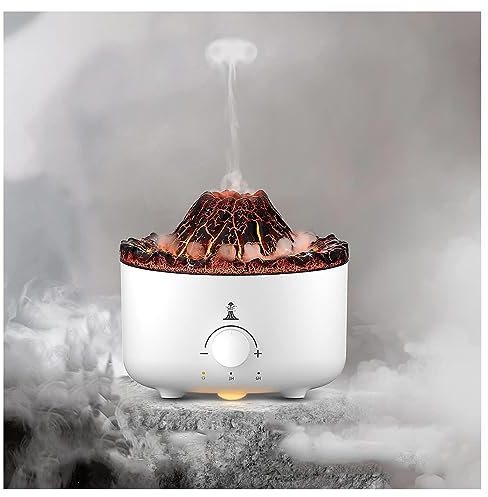 Humificador De Aromas Volcán, Difusor De Esencias 2 Colores con Efecto Llama,Control Remoto, Humidificador De Aire para Hogar,Dormitorio,Oficina,D