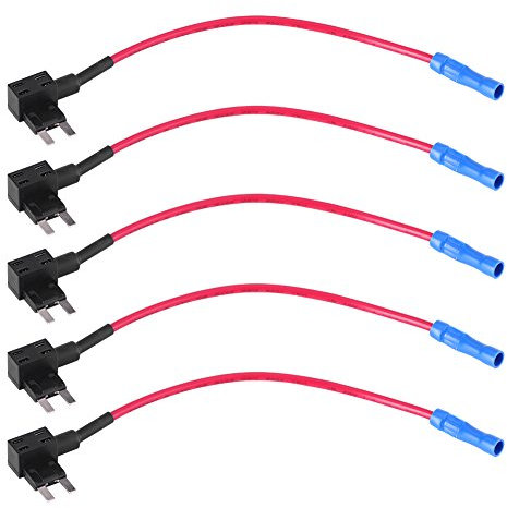 Tissting 5 Stück Auto Sicherungsadapter 12V Mini Flachsicherungsadapter Sicherungshalter Kfz Autosicherungen Stromdieb Stecksicherung Adapter für 1A bis 15A Sicherungsklinge(A)