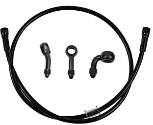 Motorrad Bremsschlauch 3in1 geflochtene Ölschlauch Stahl Brems und Kupplungs Ölschlauch Bremsleitung für die meisten Renn, Enduro, Motocross, Pitbike (1200mm)