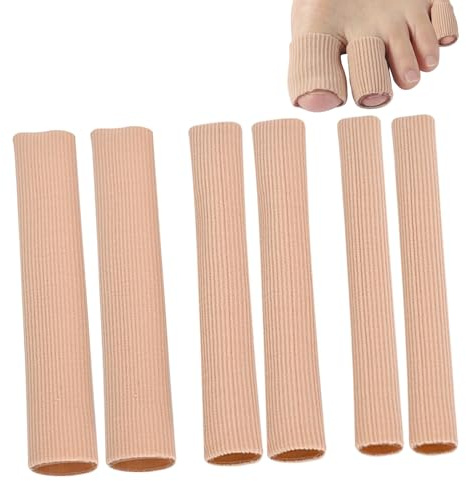Lucxhcky 6 Stück Zehenschutz Schlauchbandage, Silikon Zehenschutz,Zehenkappen Zehentrenner, Fingerschutz Silikon,Zehenpolster,Zehenschutz Für Corns Remover (6)