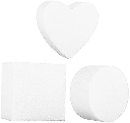 PRETYZOOM 15st Blumenschaumsteine Quadratische Kuchenpuppe Wokständer Für Gasherd Diy Art Schaumkugel Basteln Sugarcraft Schaumtrocknungsmatte Kind Weiß Modell Kuchen Embryo