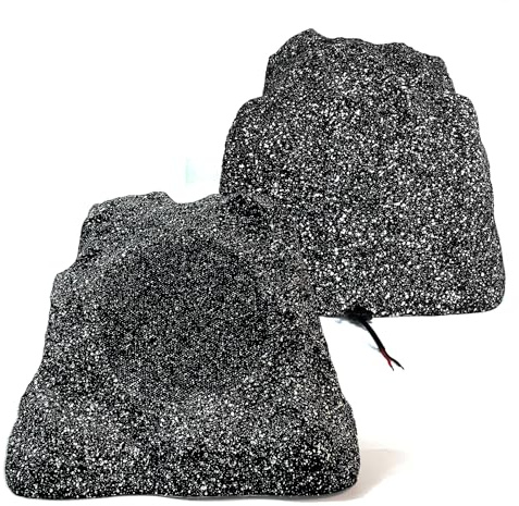 Herdio 8 Outdoor Rock Speakers Hardwired 600 Watt,IPX6 Waterproof Design for Pool, Garden, Deck, and Outdoor Activities (Pair)