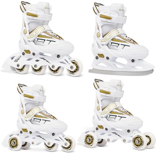 RAVEN Profession 4in1 Inlineskates Triskates Rollschuhe Schlittschuhe Inliner für Kinder und Erwachsene verstellbar