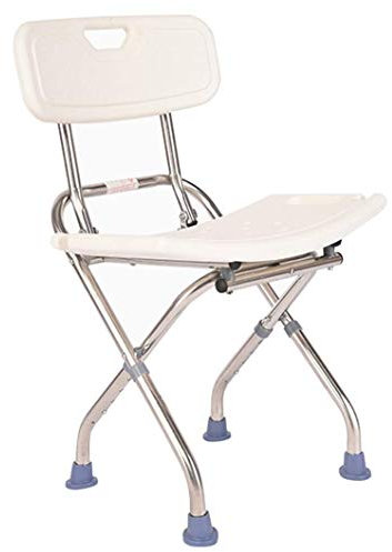 Panca da bagno pieghevole in altezza regolabile con schienale, sedile antiscivolo e design stabile, piccola sedia da doccia per anziani sgabello pieghevole per vasca da bagno per bagno supporta fino a
