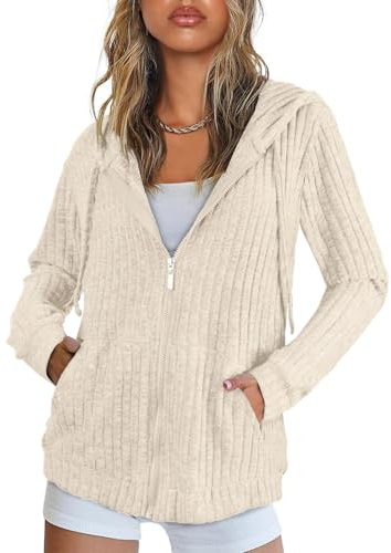 Flikity Hoodie Damen Reißverschluss Sweatjacke mit Kapuze Sweatshirt Jacke