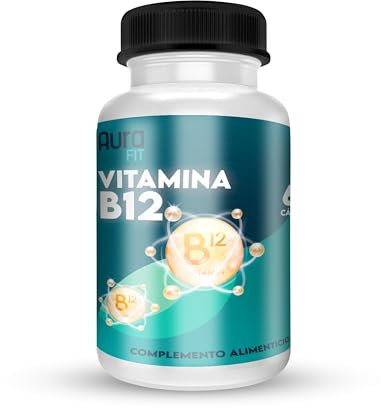 Aura Fit – Vitamina B12 | Complemento Alimenticio para Energía, Vitalidad, Recuperación de Resacas, Formación de Glóbulos Rojos y Sistema Inmunológico con Vitamina B12 (200% VRN) | 60 Cápsulas