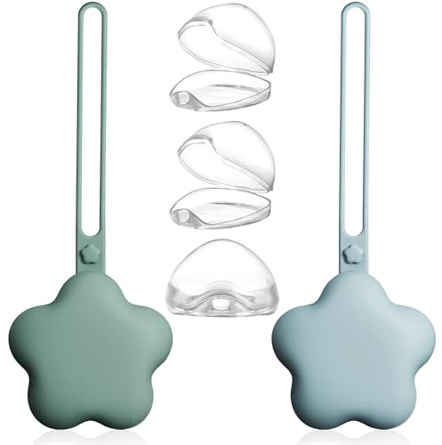 5 scatole per ciuccio, 2 contenitori per ciuccio in silicone e 3 scatole per ciuccio, in plastica trasparente