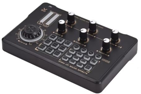 Qyrugcxs Live Streaming Sound Card Audio Recording Professional Sound Card Mixer with DJ Mixer Voice Changer Wireless Audio Interface