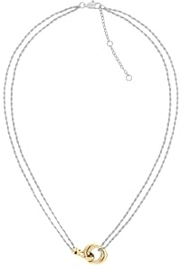 Tommy Hilfiger Jewelry Collier Chaîne Double pour Femme en Acier Inoxydable Bicolore avec un Nœud Nautique - 2780989