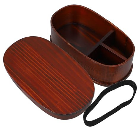Mobestech Caja Bento De Madera Contenedores Para Almuerzo Fiambrera Contenedor Bento Japonés Fiambrera Portátil Para Uso Diario