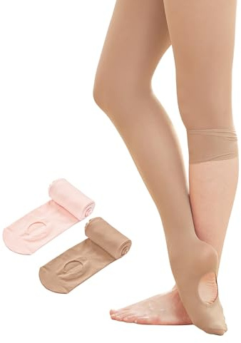 Stelle Women's Ballet Tights Convertible Dance Leggings Ultra Soft Pro Transition Tight(BP+TN,XS)