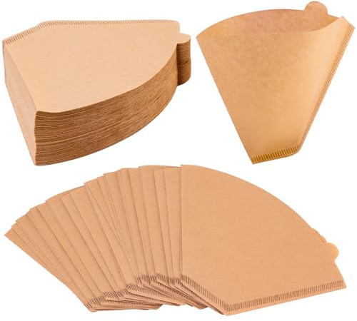 U103 Unbleached Coffee Filter Papers, 100 Count Large Size 4 Cone Filters for Pour Over & Drip Coffee Makers (Brown, Size 4)