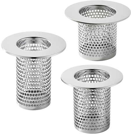 Abflusssieb Dusche, 3 Größe Haarsieb Dusche, 3er Set Edelstahl Siebeinsatz Für Dusche, Badewanne Und Waschbecken, Rostfreier Abflussfilter, Verhindert Verstopfungen Und Insekten