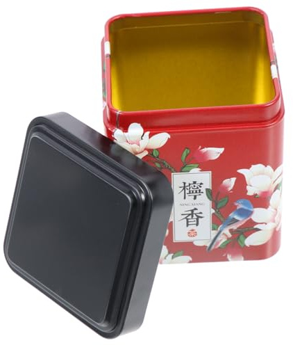 Toyvian Boîte à Thé Vrac en Métal de Style Japonerie, Pot de Stockage Hermétique Portable Couvercle, Facile à Nettoyer et Multifonction pour Thé en Vrac