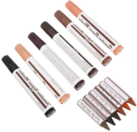 UTHCLO Furniture Repair Kit 12pcs Touch-up Pens Wood Scratch Remover Markers for Floor Door Cabinet Furniture Renovation Household Use