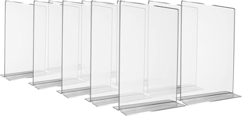 Conipa® 10 x DIN A6 Tischaufsteller Polystyrol (Hochformat) Transparent 108x155x45mm - Tisch & Stationen Aufsteller (Theken-Aufsteller) doppelseitig - Prospektständer QR-Code, Flyer, Werbung & Menu