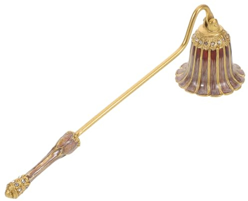 Ipetboom Snuffer per Candele in Metallo con Smalto Estintore Fiamma con Manico Lungo Accessorio Vintage con Dettagli Brillanti per Spegnere in Sicurezza per Tutte Le Candele