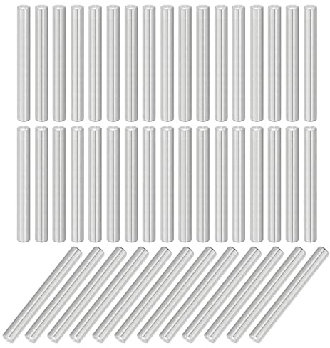 QUARKZMAN 66pz 4mm x 35mm, Cilindrica Perno in 304 Acciaio Inox, Spina Centraggio, Perno di Supporto in Metallo, Perni per Produzione Meccanica Industria Installazione Mobili, Argento