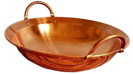 Sharplace Olla de Cobre para Cocinar Al China, Fácil de Limpiar, Versátil, para Fiestas, Restaurantes, Camping, Cocinas Comerciales, 30 Centimetros