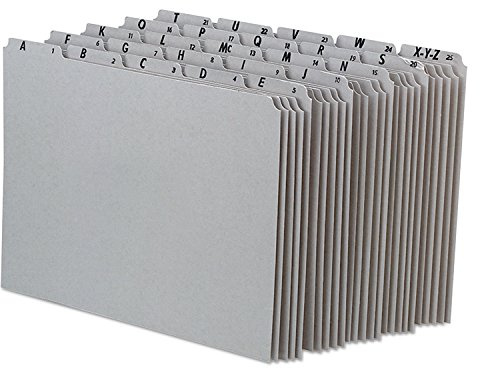 Pendaflex A-Z Top Tab Recycled Gray Pressboard 1/5-Tab File Guides, Letter, 25/Set (PN925)