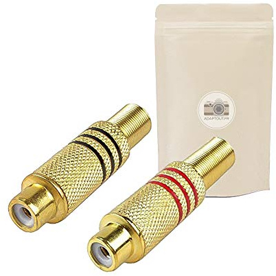 2x Koppeln Sie die Cinch-Buchse mit dem roten und schwarzen Stereostecker