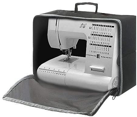 HEALLILY Sewing Machine Dust Cover Foldable Oxford Cloth Sewing Machine Cover Universal Sewing Machine Tote Bag for Travel and Storage Black