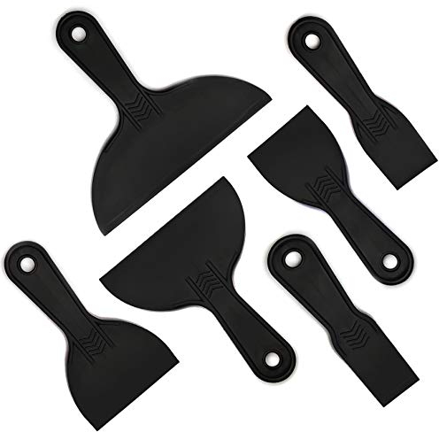 6 Stück Spachtel Set, Malerspatel aus Kunststoff mit Griffen, Gipsspachtel, Schaber Palettenmesser Kratzer Holzkitt Spachtel zum Schaben von Tapeten Wänden Tapezierspachtel